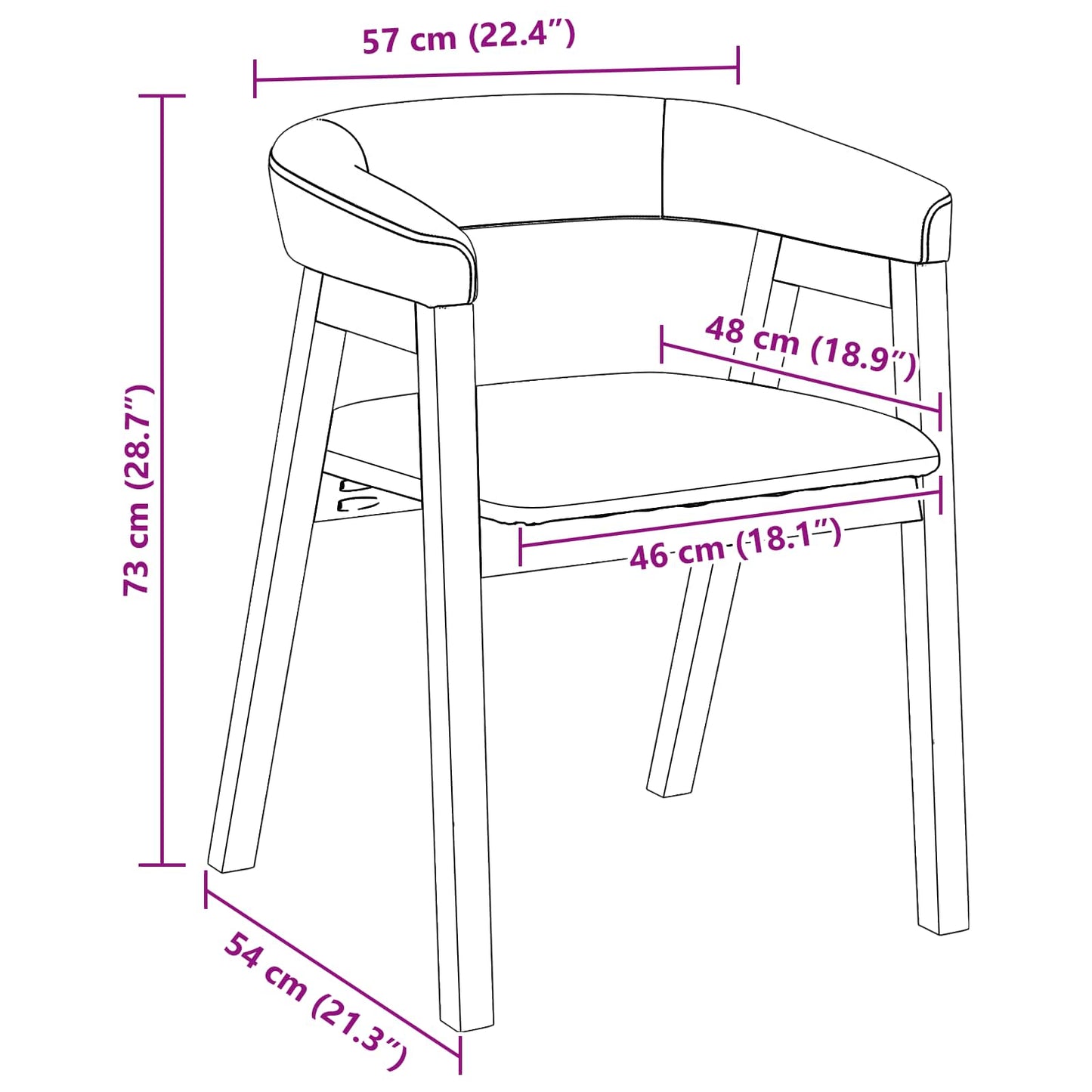 vidaXL Cadeiras de Jantar 2 pcs Marrom Claro 54 x 57 x 73 cm