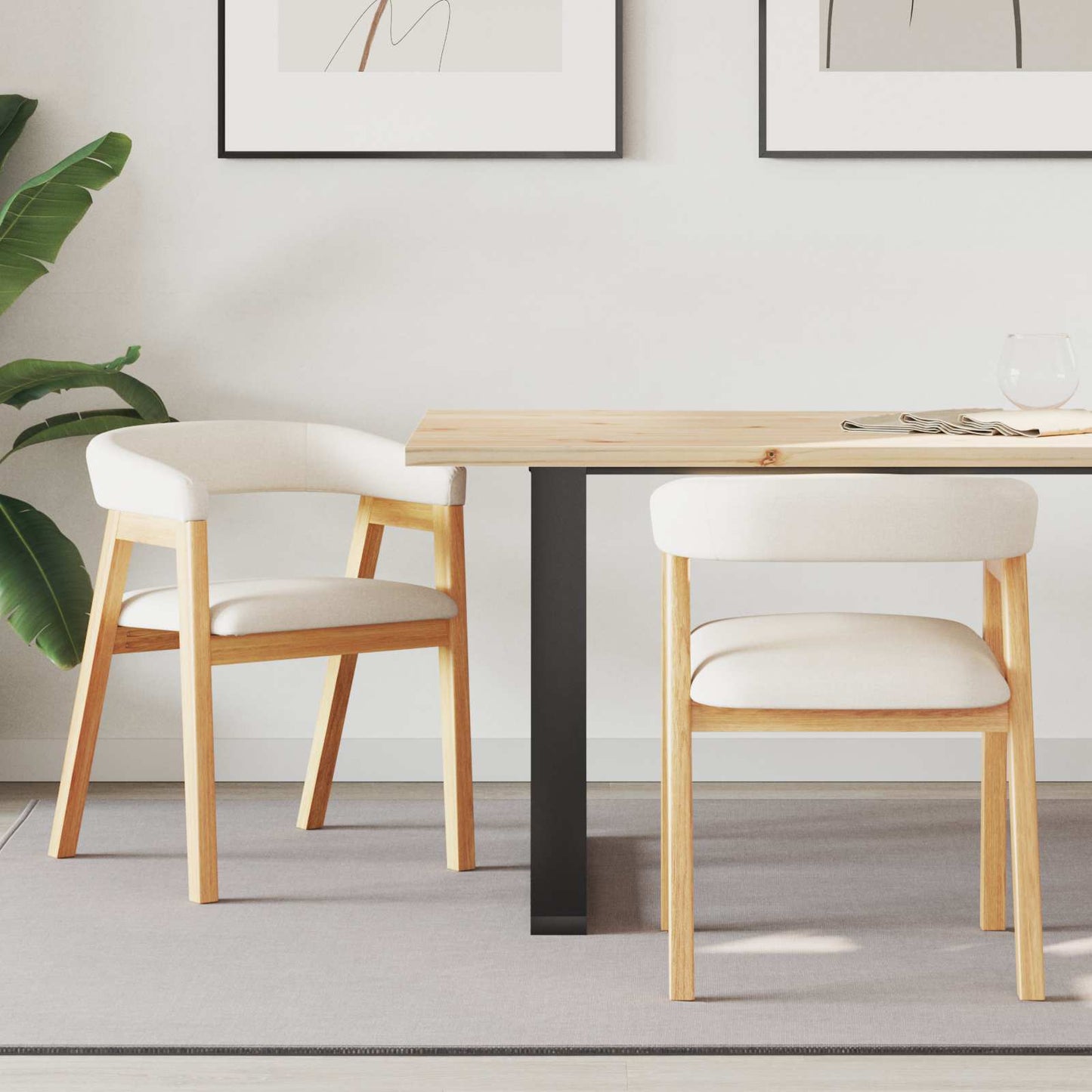 vidaXL Cadeiras de Jantar 2 pcs Marrom Claro 54 x 57 x 73 cm