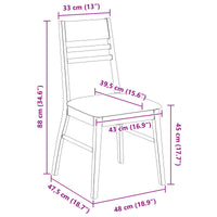 vidaXL Cadeiras de Jantar 2 pcs Marrom Claro 43 x 54 x 89 cm