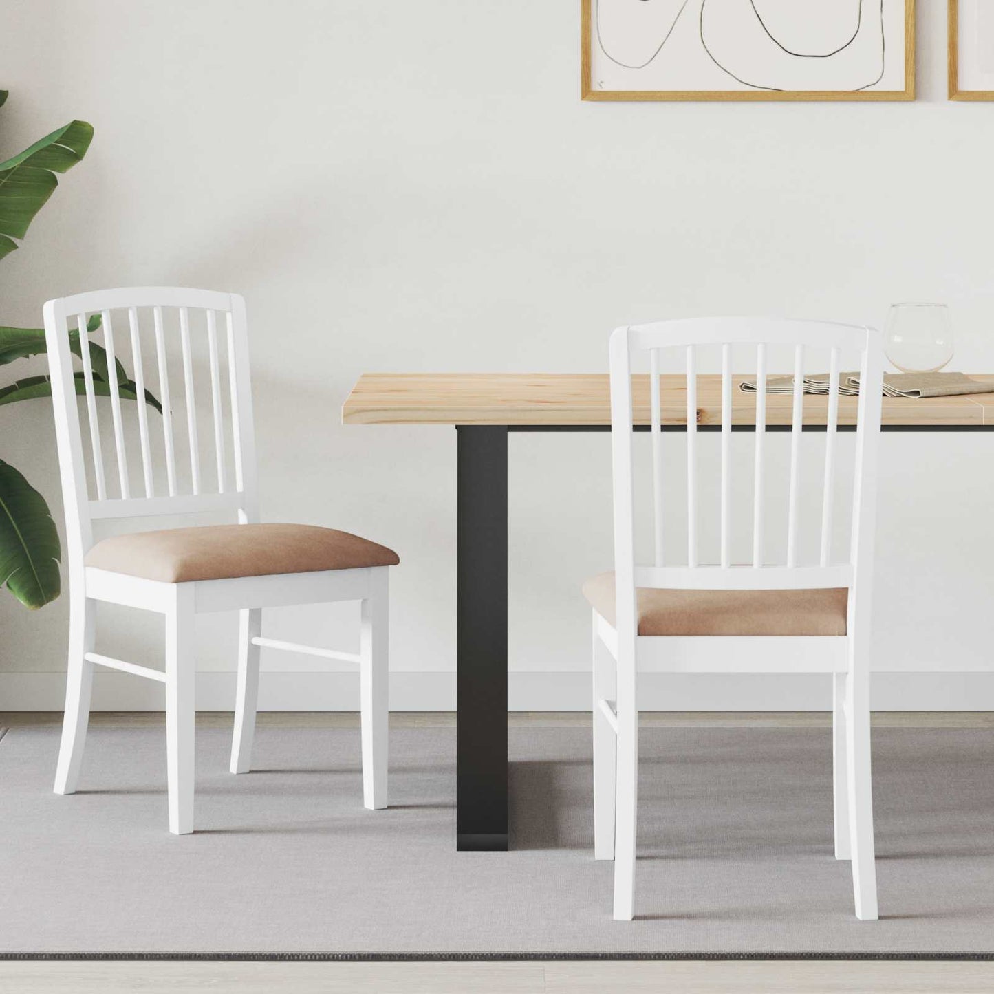 vidaXL Cadeiras de Jantar 2 pcs Marrom Claro 50 x 52,5 x 91 cm