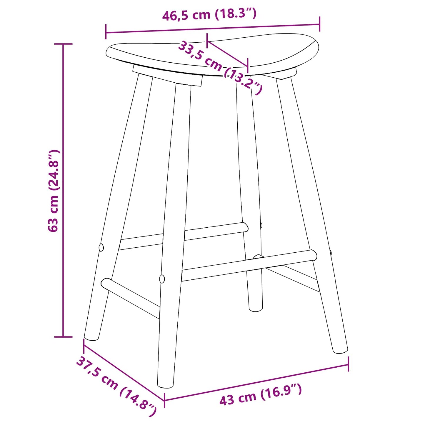 vidaXL Cadeiras de Jantar 2 pcs Marrom Claro 46 x 37 x 63 cm
