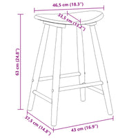 vidaXL Cadeiras de Jantar 2 pcs Marrom Claro 46 x 37 x 63 cm