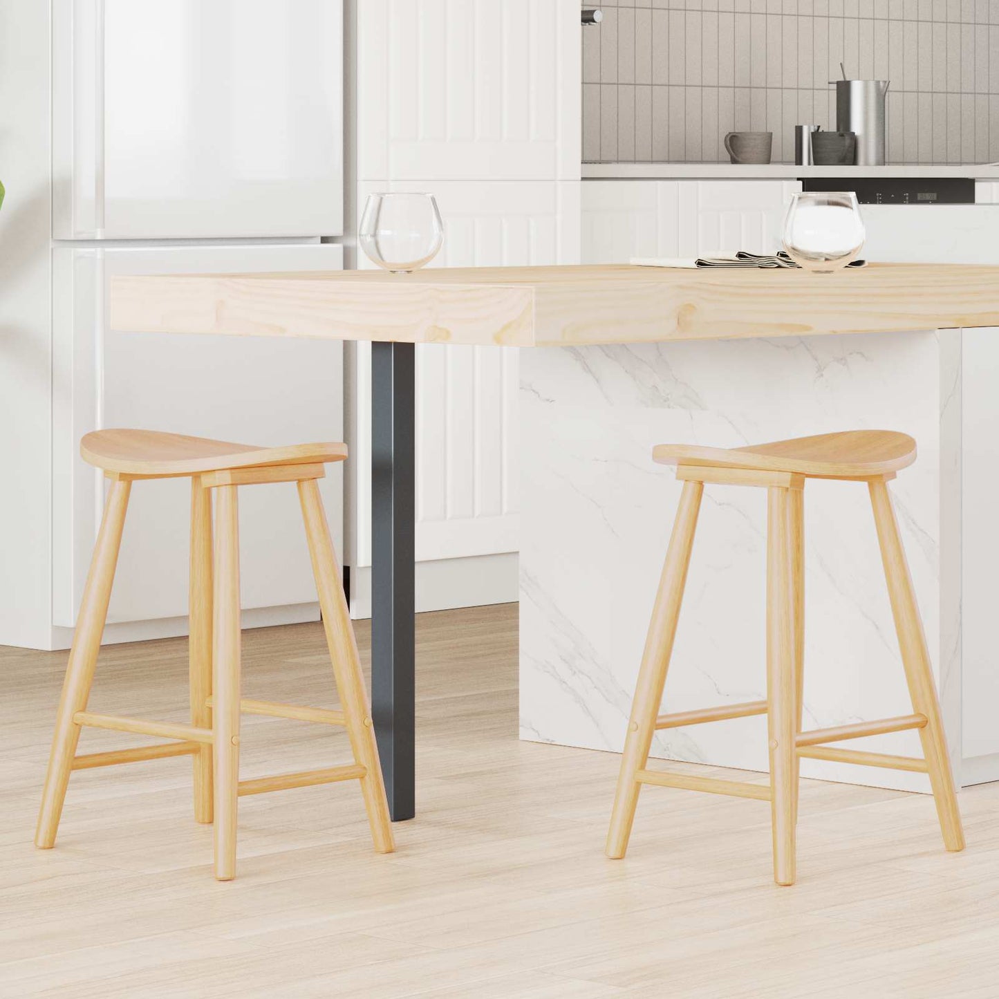 vidaXL Cadeiras de Jantar 2 pcs Marrom Claro 46 x 37 x 63 cm