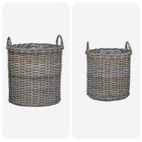 vidaXL Cesta de Plantas com armazenamento 2 pcs Cinzeto Rattan Lacak