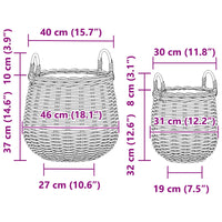 vidaXL Cesta de Plantas com armazenamento 2 pcs Cinzeto Rattan Lacak