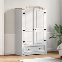 vidaXL Guarda-roupa com gaveta com porta Branco 101 x 52 x 170 cm