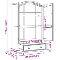 vidaXL Guarda-roupa com gaveta com porta Branco 101 x 52 x 170 cm