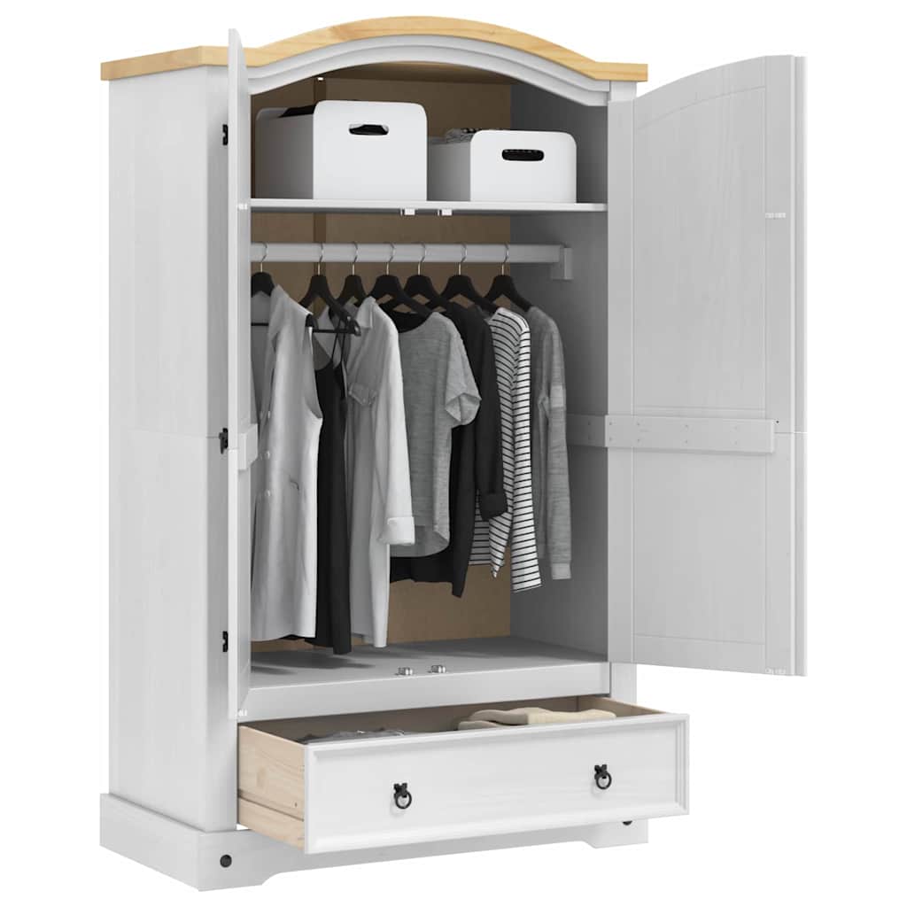 vidaXL Guarda-roupa com gaveta com porta Branco 101 x 52 x 170 cm