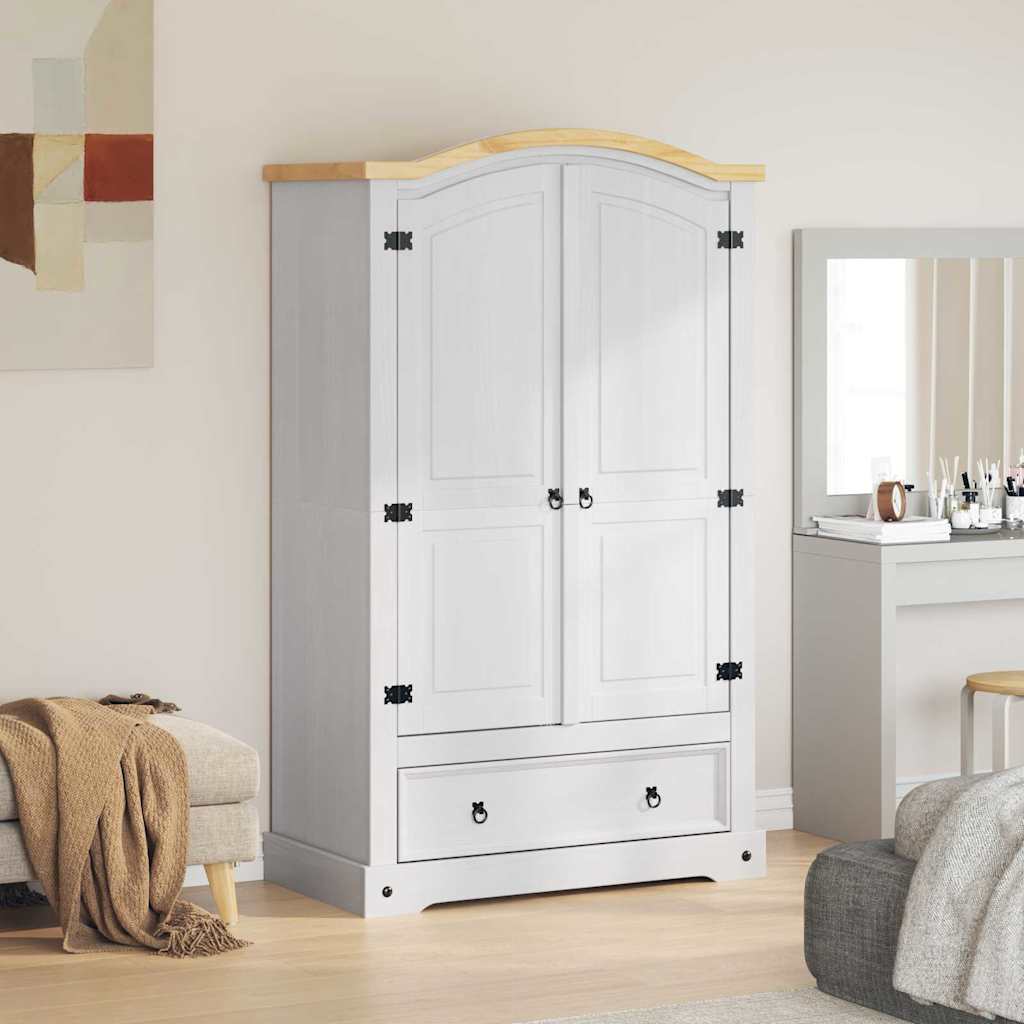 vidaXL Guarda-roupa com gaveta com porta Branco 101 x 52 x 170 cm