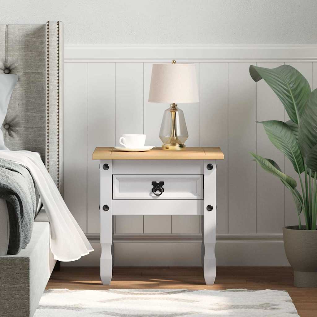 vidaXL Mesa de apoio Branco 50 x 50 x 50 cm Madeira de Pinheiro Sólida