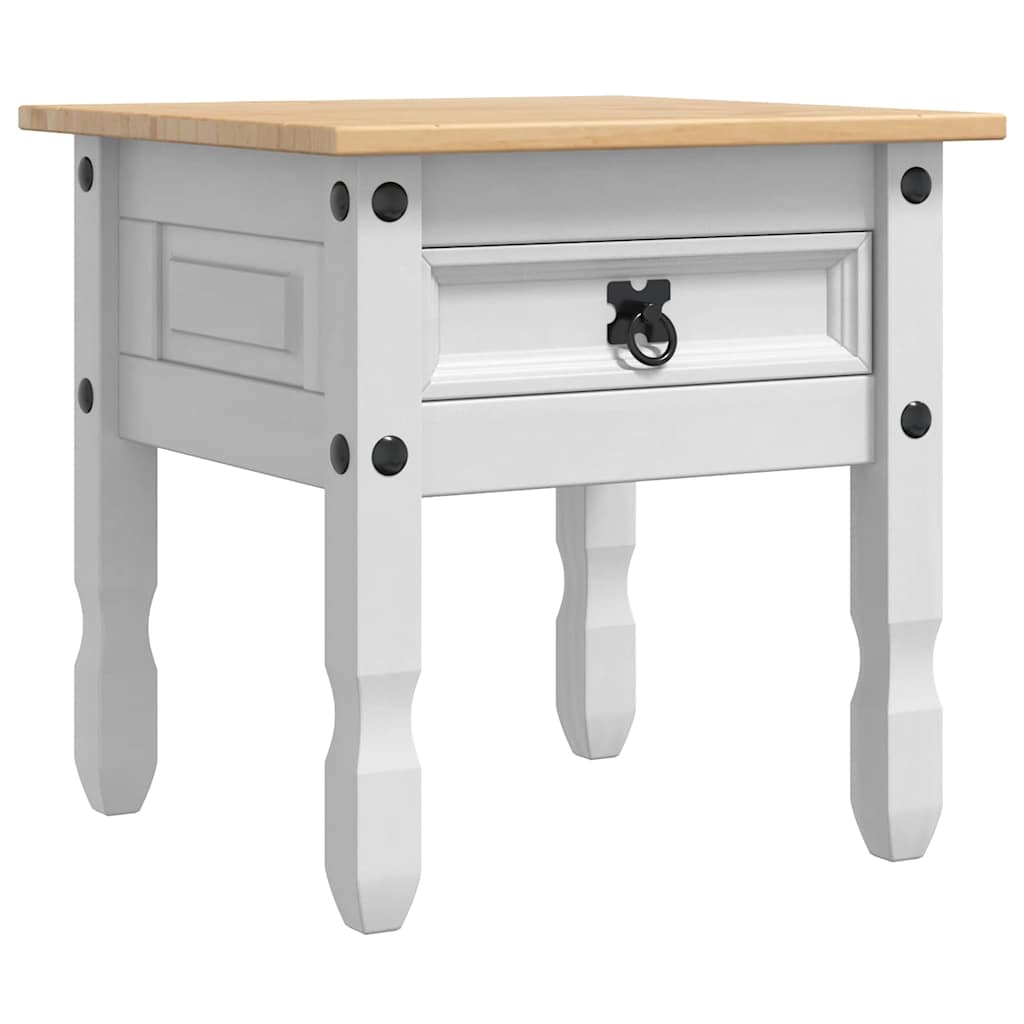 vidaXL Mesa de apoio Branco 50 x 50 x 50 cm Madeira de Pinheiro Sólida