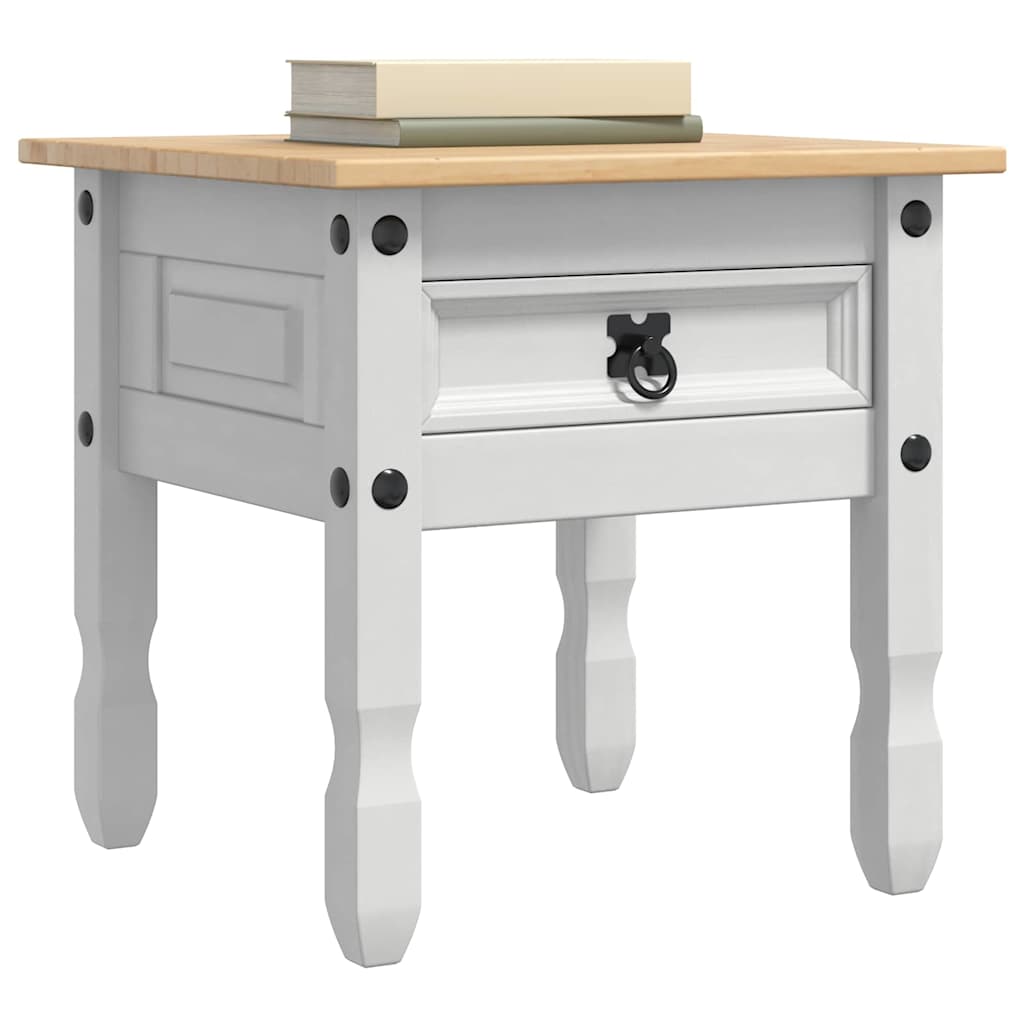 vidaXL Mesa de apoio Branco 50 x 50 x 50 cm Madeira de Pinheiro Sólida