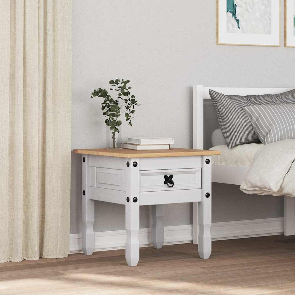 vidaXL Mesa de apoio Branco 50 x 50 x 50 cm Madeira de Pinheiro Sólida
