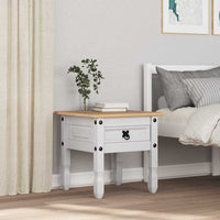 vidaXL Mesa de apoio Branco 50 x 50 x 50 cm Madeira de Pinheiro Sólida