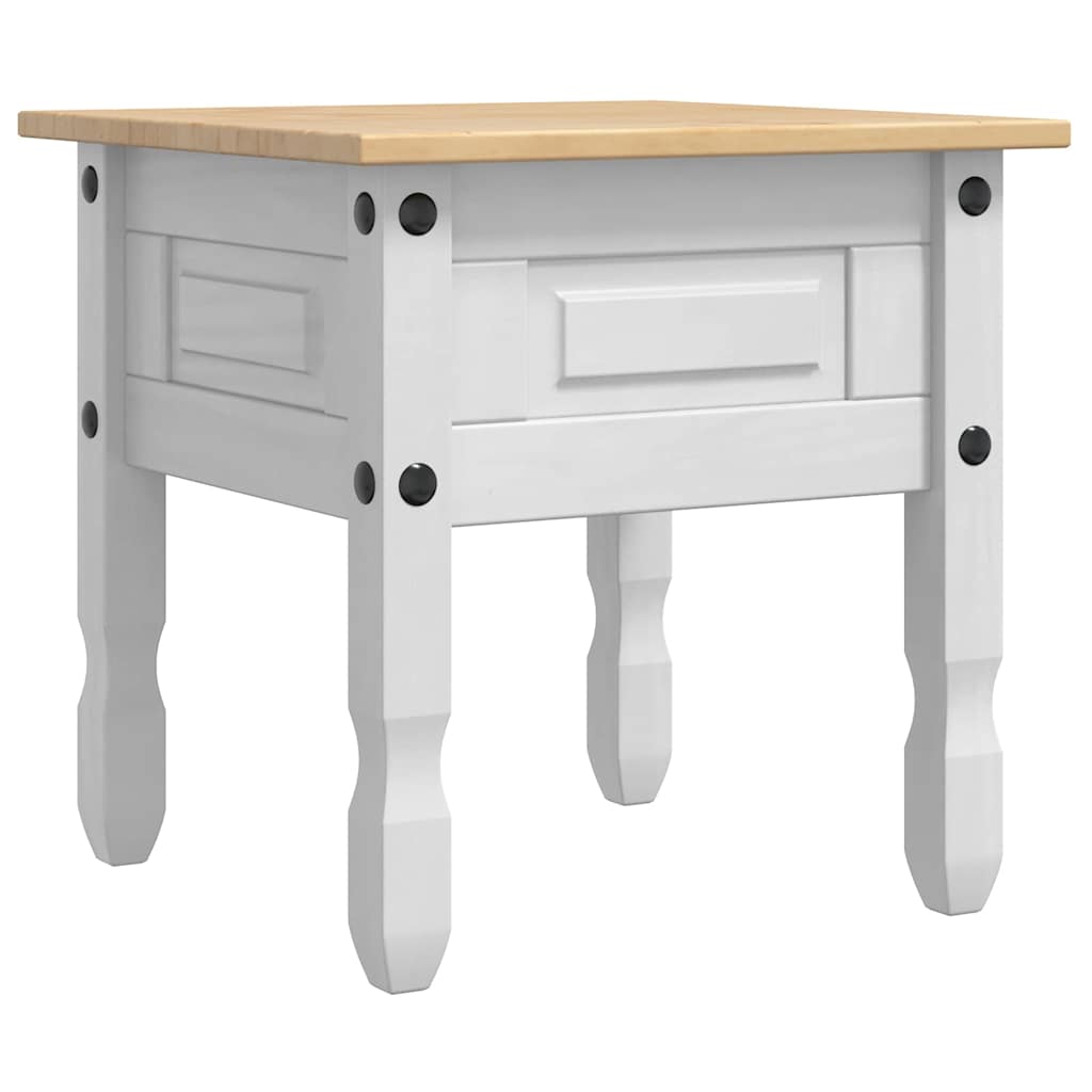 vidaXL Mesa de apoio Branco 50 x 50 x 50 cm Madeira de Pinheiro Sólida