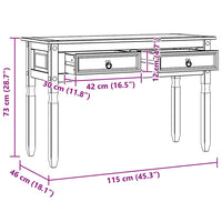 vidaXL Mesa de apoio com gaveta Branco 115 x 46 x 73 cm