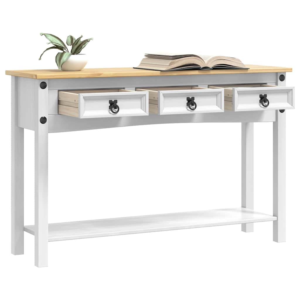 vidaXL Mesa de apoio com gaveta Branco 114 x 34,5 x 73 cm
