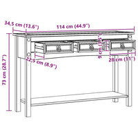 vidaXL Mesa de apoio com gaveta Branco 114 x 34,5 x 73 cm