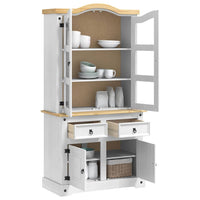 vidaXL Buffet Branco 100 x 48,5 x 179 cm Madeira de Pinheiro Sólida