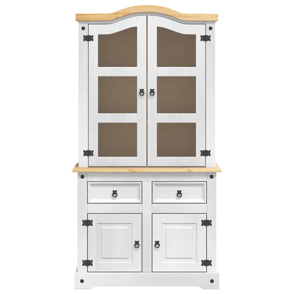 vidaXL Buffet Branco 100 x 48,5 x 179 cm Madeira de Pinheiro Sólida