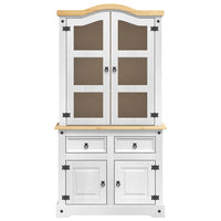 vidaXL Buffet Branco 100 x 48,5 x 179 cm Madeira de Pinheiro Sólida