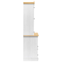vidaXL Buffet Branco 100 x 48,5 x 179 cm Madeira de Pinheiro Sólida