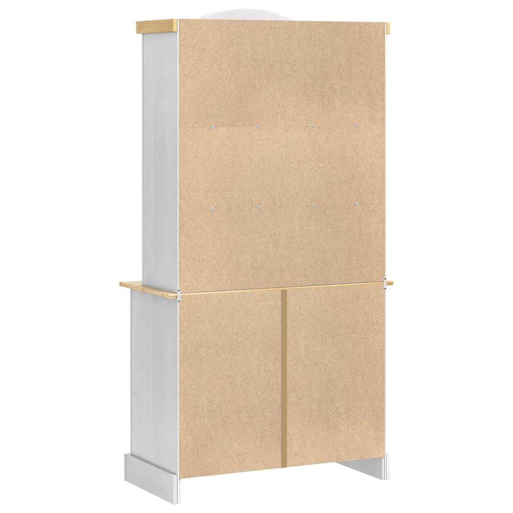 vidaXL Buffet Branco 100 x 48,5 x 179 cm Madeira de Pinheiro Sólida