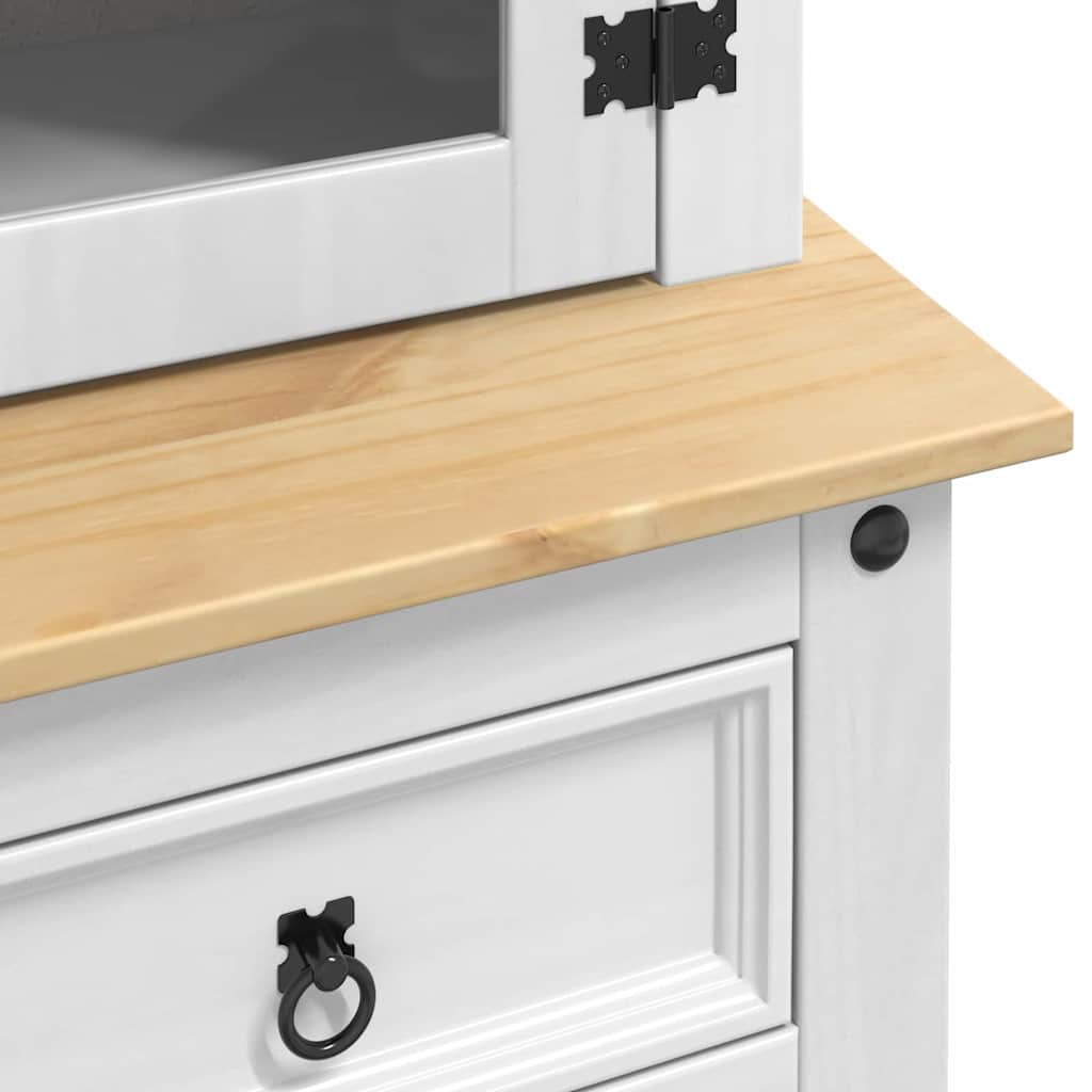 vidaXL Buffet Branco 100 x 48,5 x 179 cm Madeira de Pinheiro Sólida