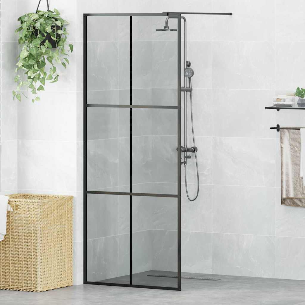 vidaXL Divisória de chuveiro 80x195 cm vidro transparente ESG preto