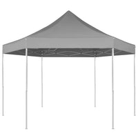 vidaXL Tenda festas pop-up dobrável hexagonal cinzento 3,6x3,1 m