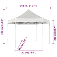 vidaXL Tenda festas pop-up dobrável hexagonal cinzento 3,6x3,1 m