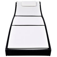 vidaXL Espreguiçadeira em vime PE preto