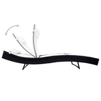 vidaXL Espreguiçadeira em vime PE preto