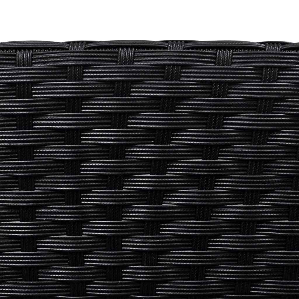 vidaXL Espreguiçadeira em vime PE preto