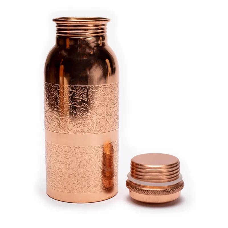 Garrafa de água em Cobre 500 ml - Desenho floral