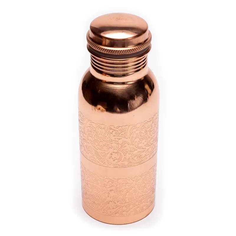 Garrafa de água em Cobre 500 ml - Desenho floral