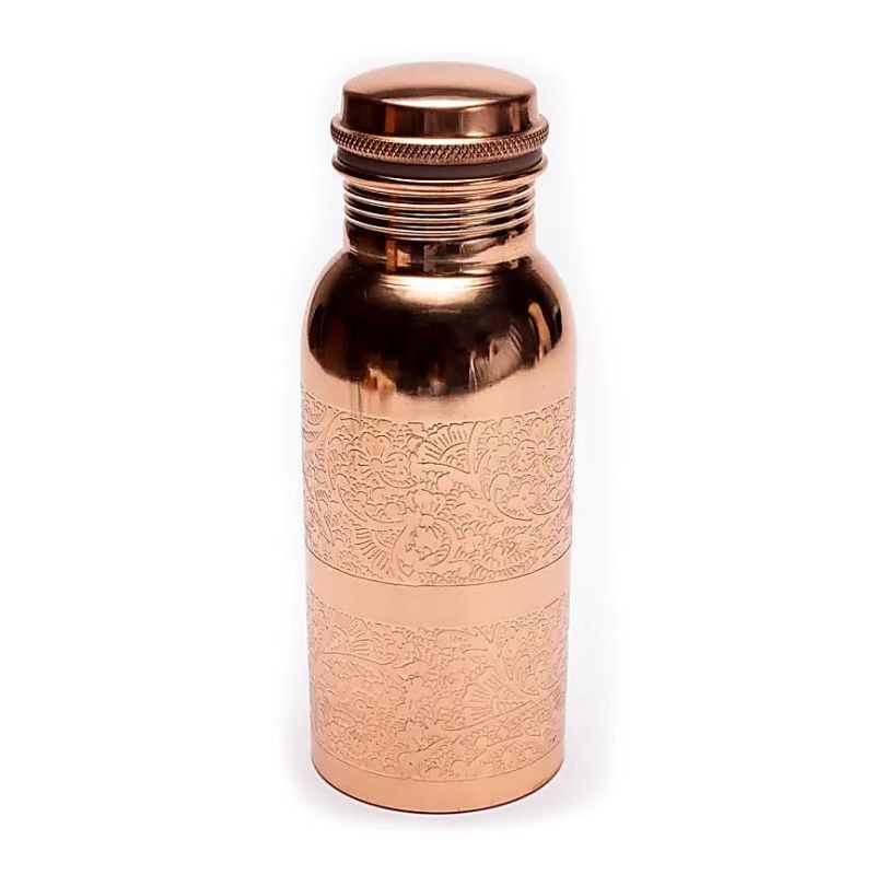 Garrafa de água em Cobre 500 ml - Desenho floral