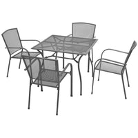 vidaXL 5 pcs conjunto de jantar para exterior aço antracite