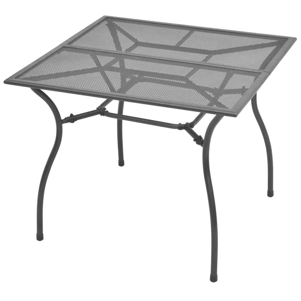 vidaXL Mesa de jardim 90x90x72 cm malha de aço