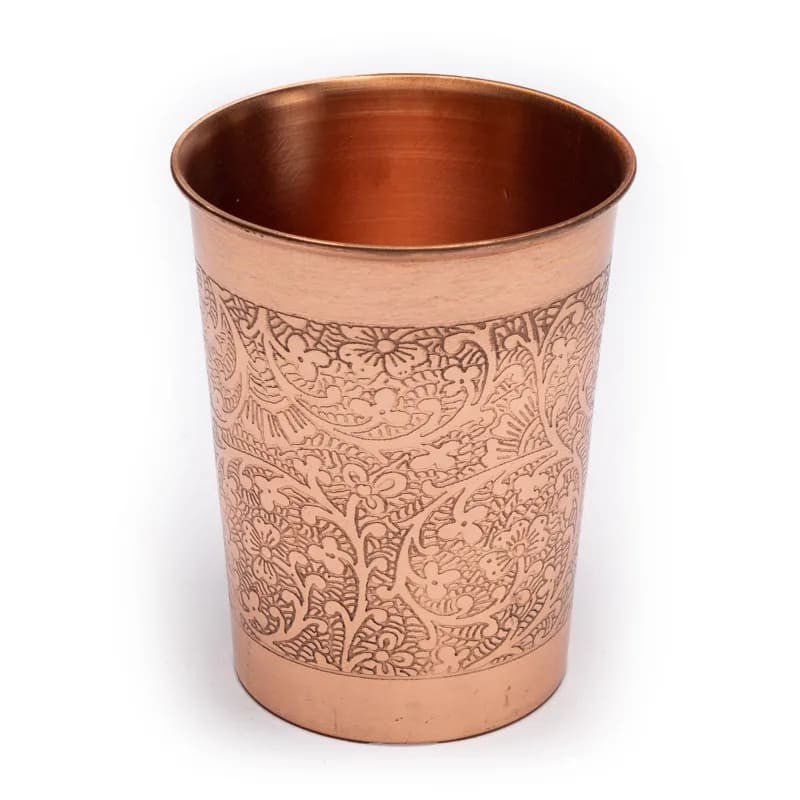 Copo de Cobre 250 ml - Desenho floral