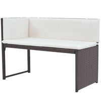 vidaXL 5 pcs conjunto de jantar para exterior aço e vime PE castanho