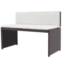 vidaXL 5 pcs conjunto de jantar para exterior aço e vime PE castanho