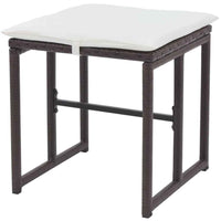 vidaXL 5 pcs conjunto de jantar para exterior aço e vime PE castanho