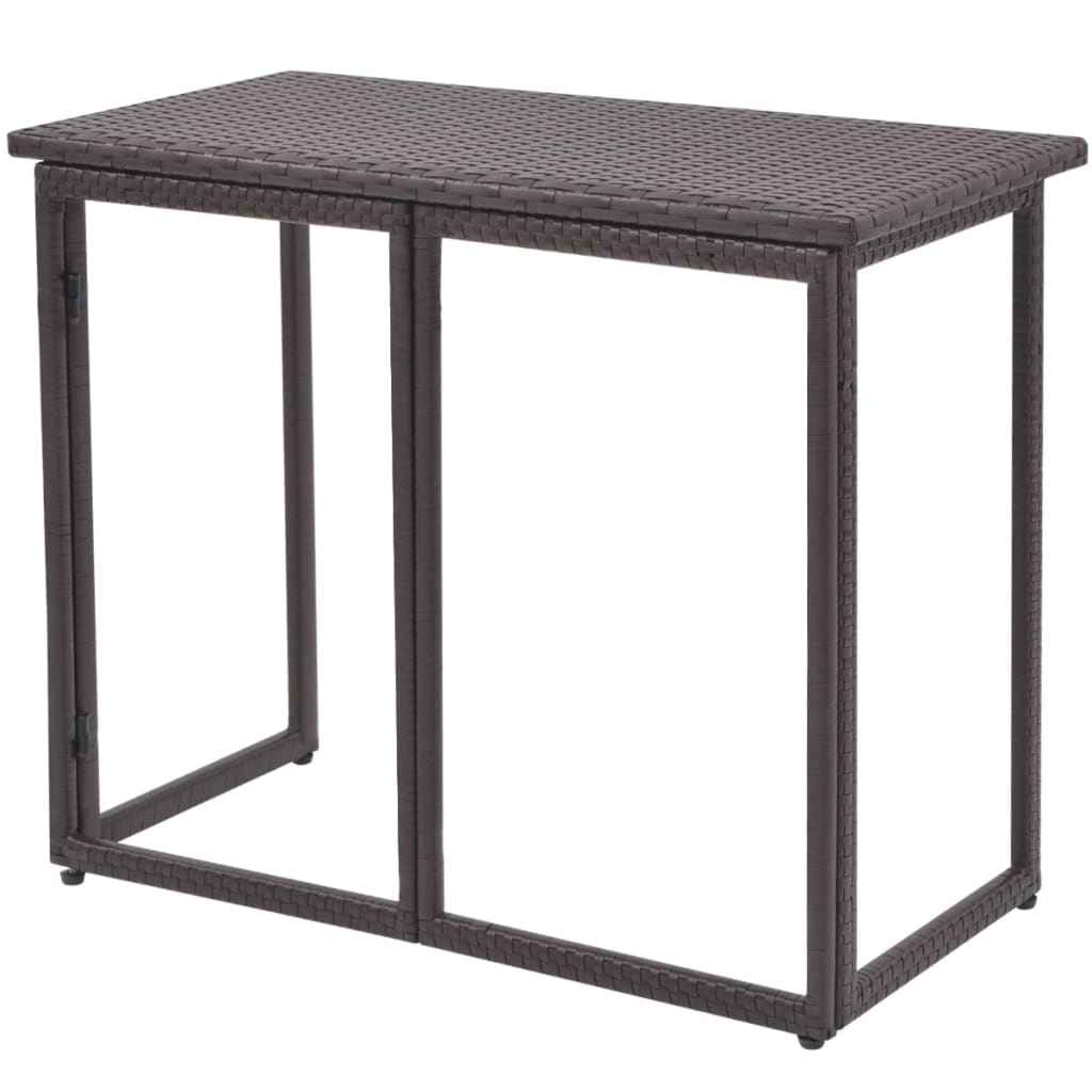 vidaXL 5 pcs conjunto de jantar para exterior aço e vime PE castanho