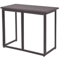 vidaXL 5 pcs conjunto de jantar para exterior aço e vime PE castanho