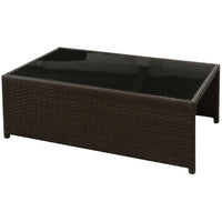 vidaXL 8 pcs conjunto lounge jardim c/ almofadões vime PE castanho