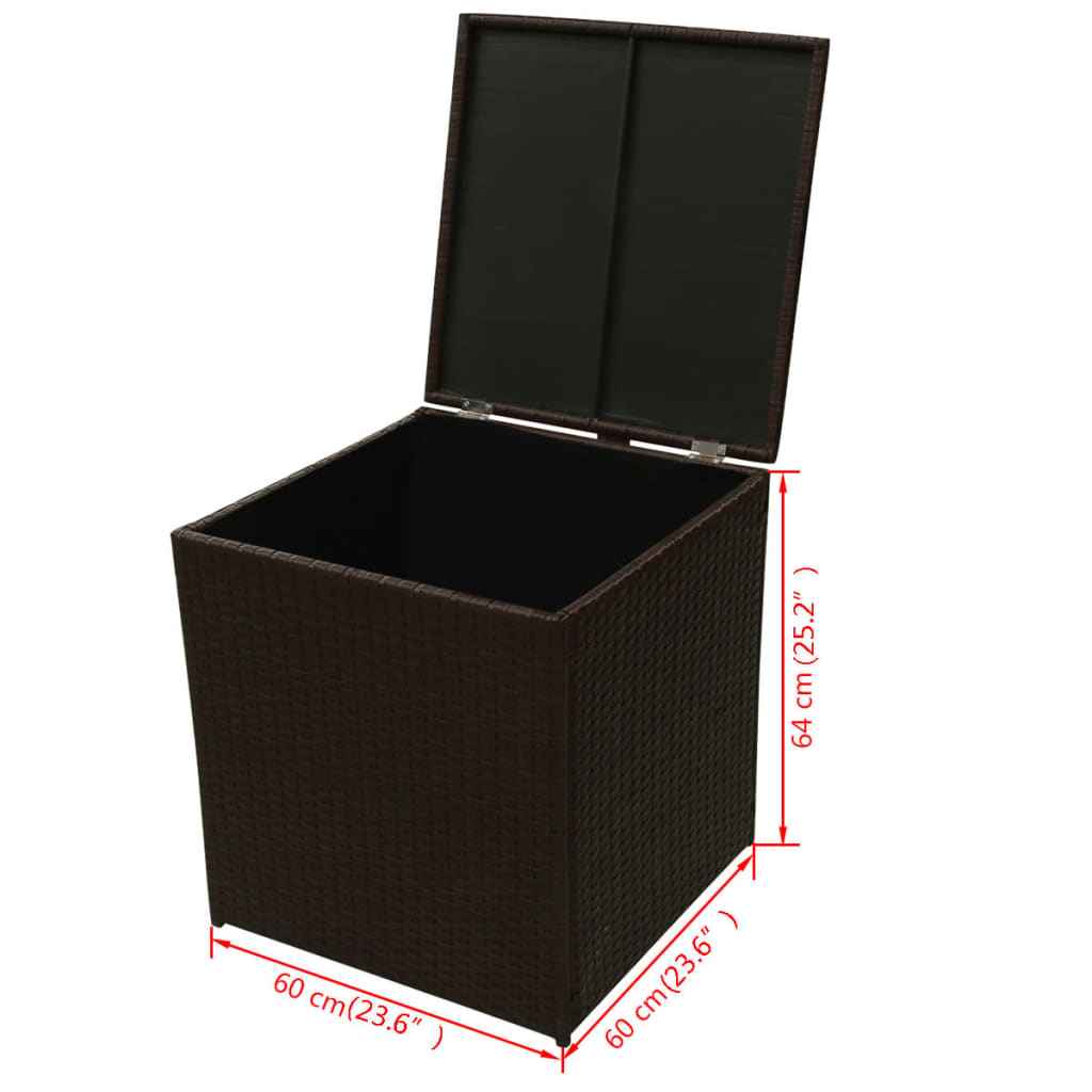 vidaXL 8 pcs conjunto lounge jardim c/ almofadões vime PE castanho