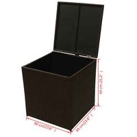 vidaXL 8 pcs conjunto lounge jardim c/ almofadões vime PE castanho