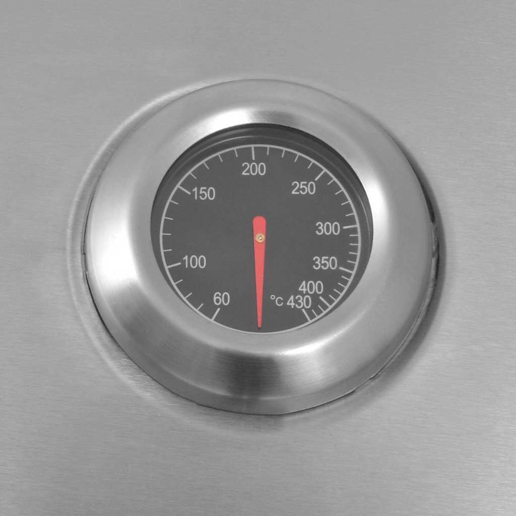 vidaXL Churrasco a Gás com roda Prateado Aço com Mangueira de Metal