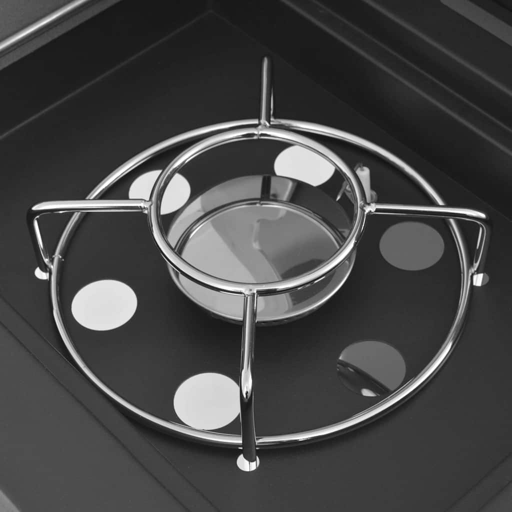 vidaXL Churrasco a Gás com roda Prateado Aço com Mangueira de Metal